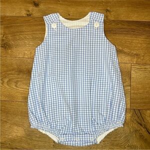 Southern Embroidery Blanks  blue and white checkered bubble - Size 24 Months